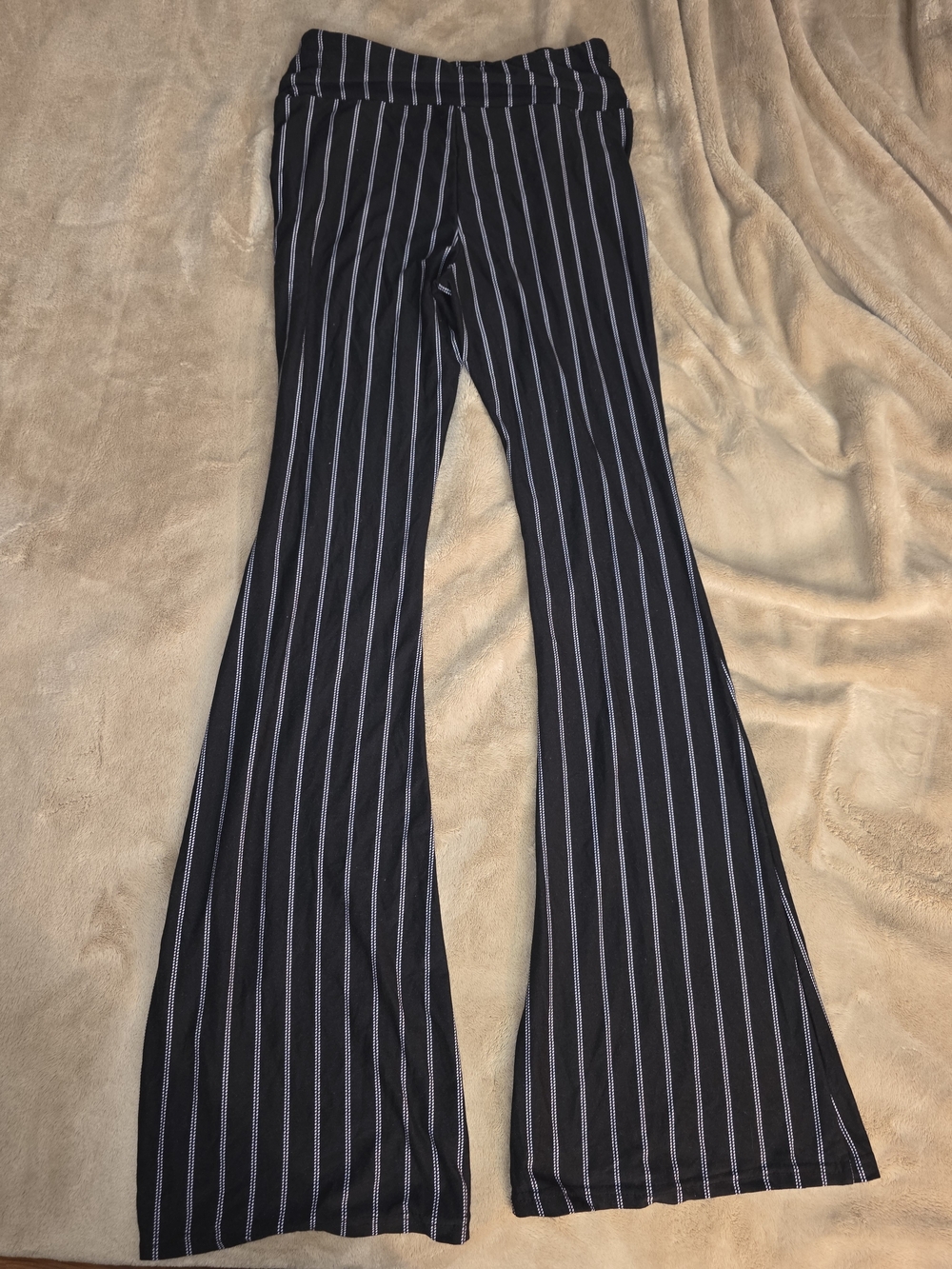 No Boundaries Black Vertical-Stripe Flare Pants